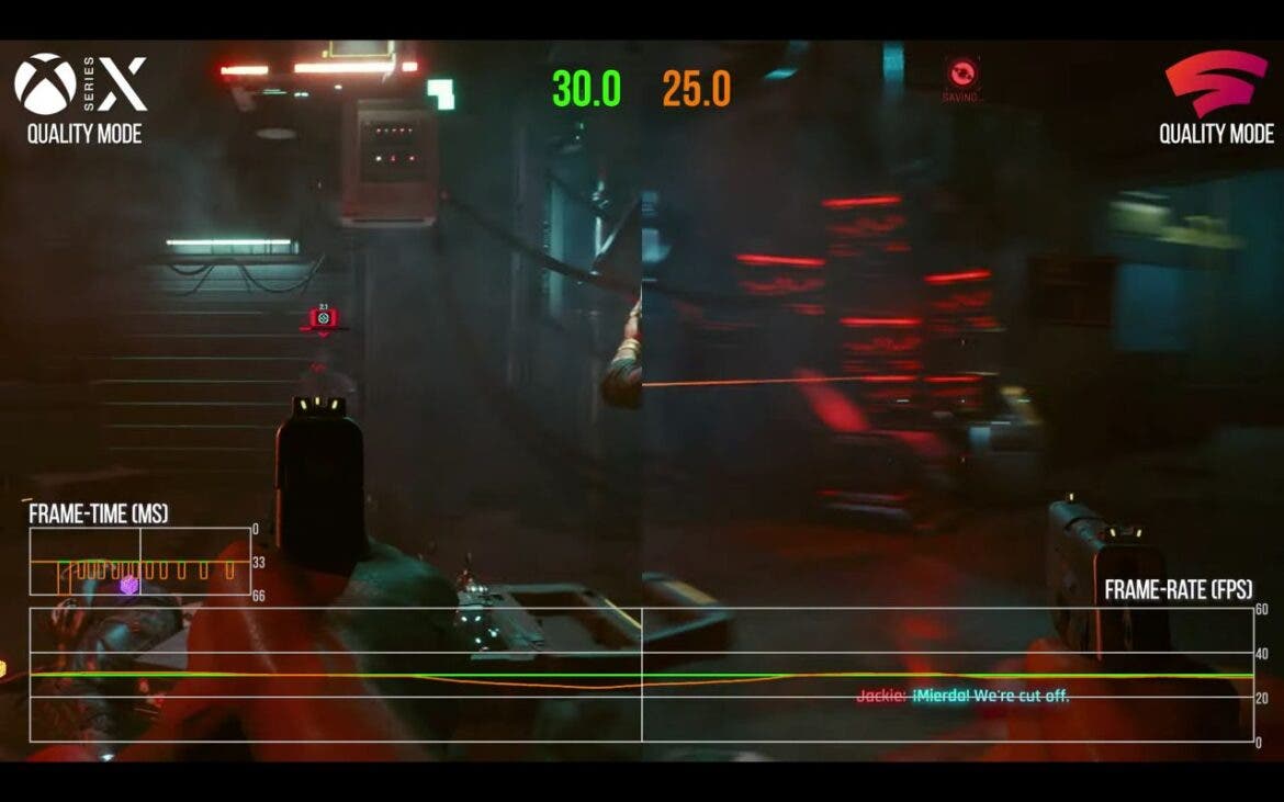 Cyberpunk 2077 en Xbox Series X y Stadia