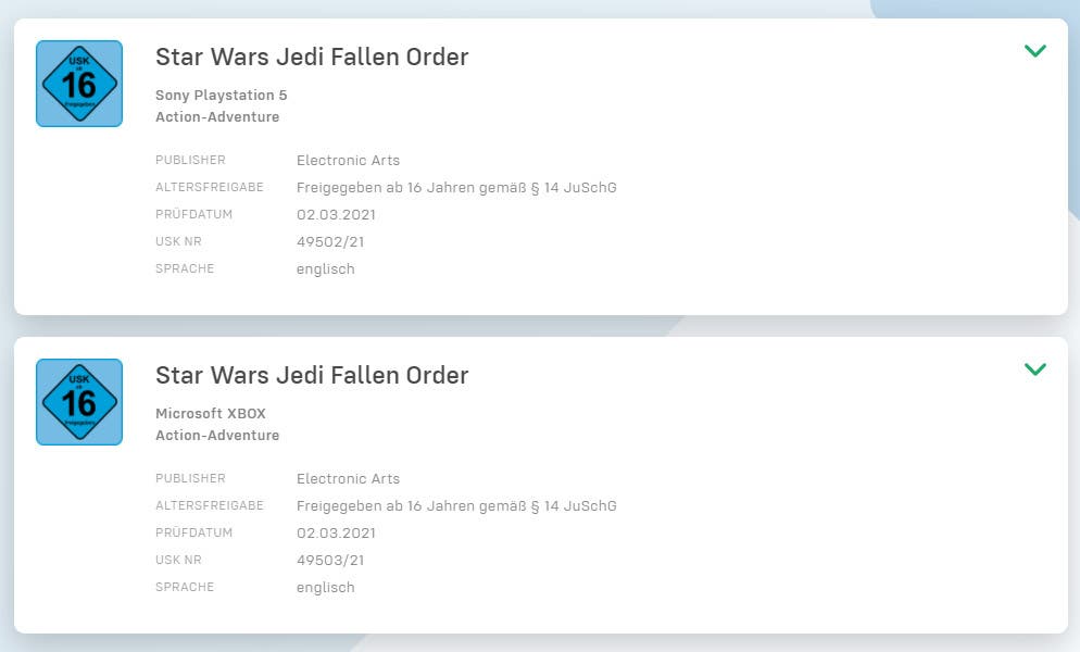 Aparece listada la versión de Star Wars Jedi: Fallen Order para Xbox Series X|S 102