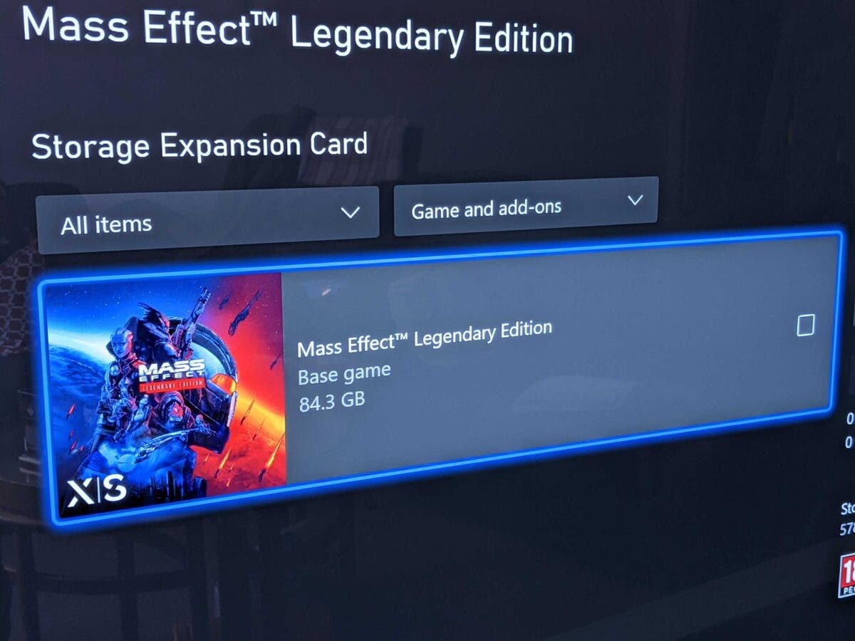 tamaño de descarga de Mass Effect Legendary Edition en Xbox