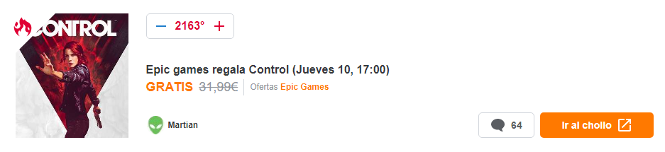 Control será el nuevo juego gratuito de la Epic Games Store