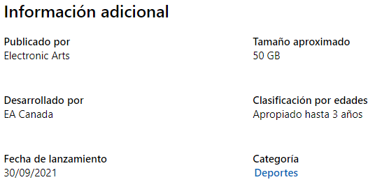tamaño de descarga de FIFA 22