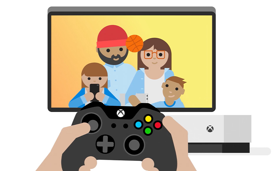 Xbox con juegos familiares