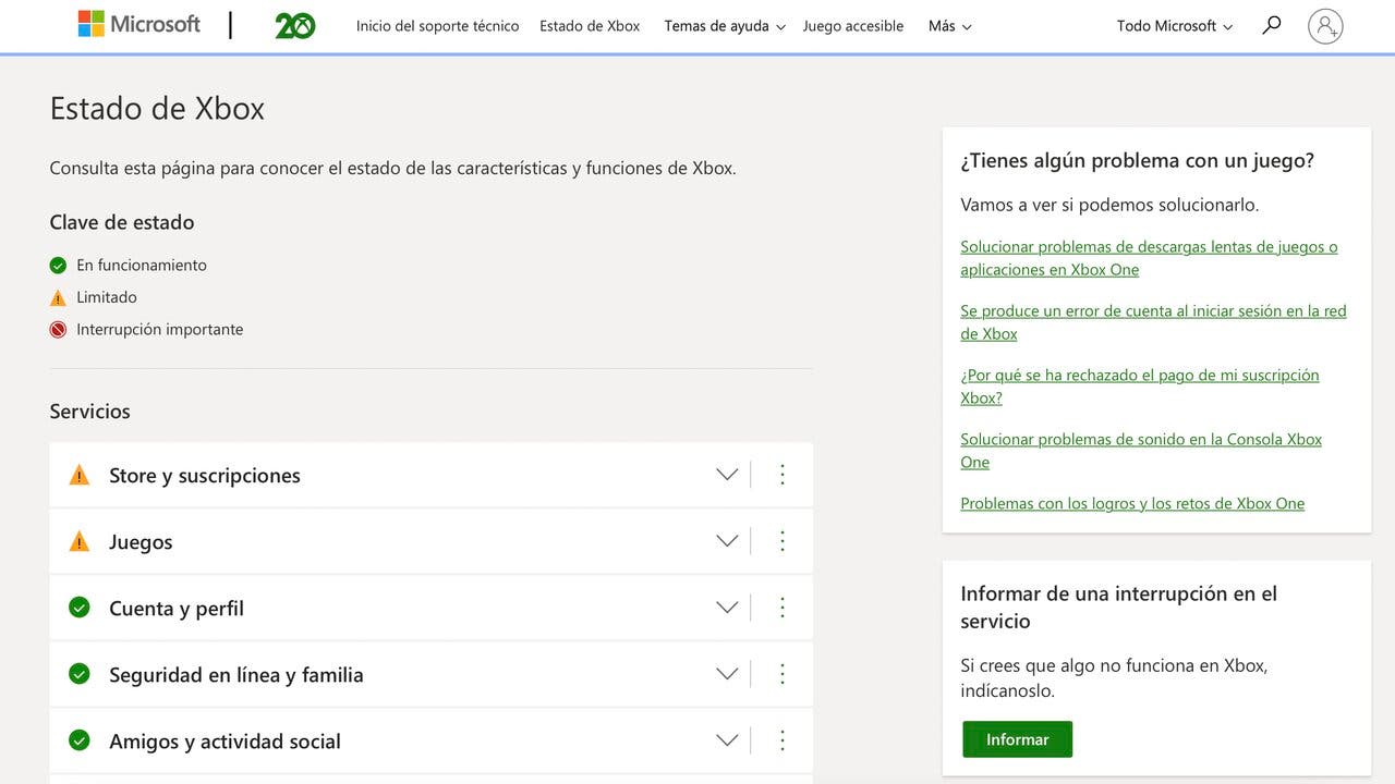 Servicios de Xbox