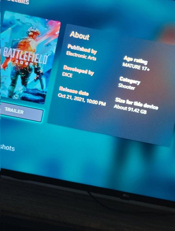 tamaño de descarga de Battlefield 2042