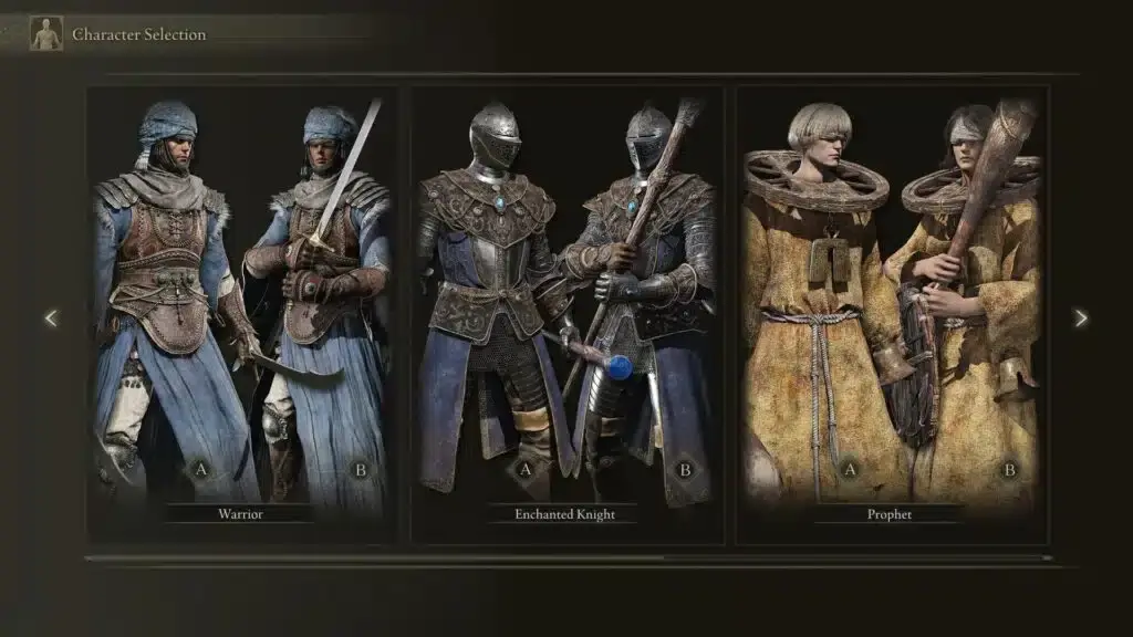 Estas son las cinco clases diferentes que podremos probar en la beta cerrada de Elden Ring