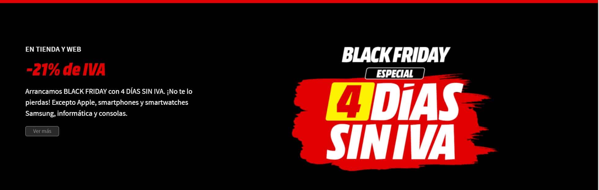 lijst Situatie Het eens zijn met El mes del Black Friday de Mediamarkt comienza con 4 días sin IVA |  SomosXbox