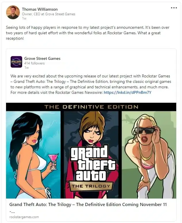 GTA Trilogy Remastered se ha desarrollado en unos 2 años