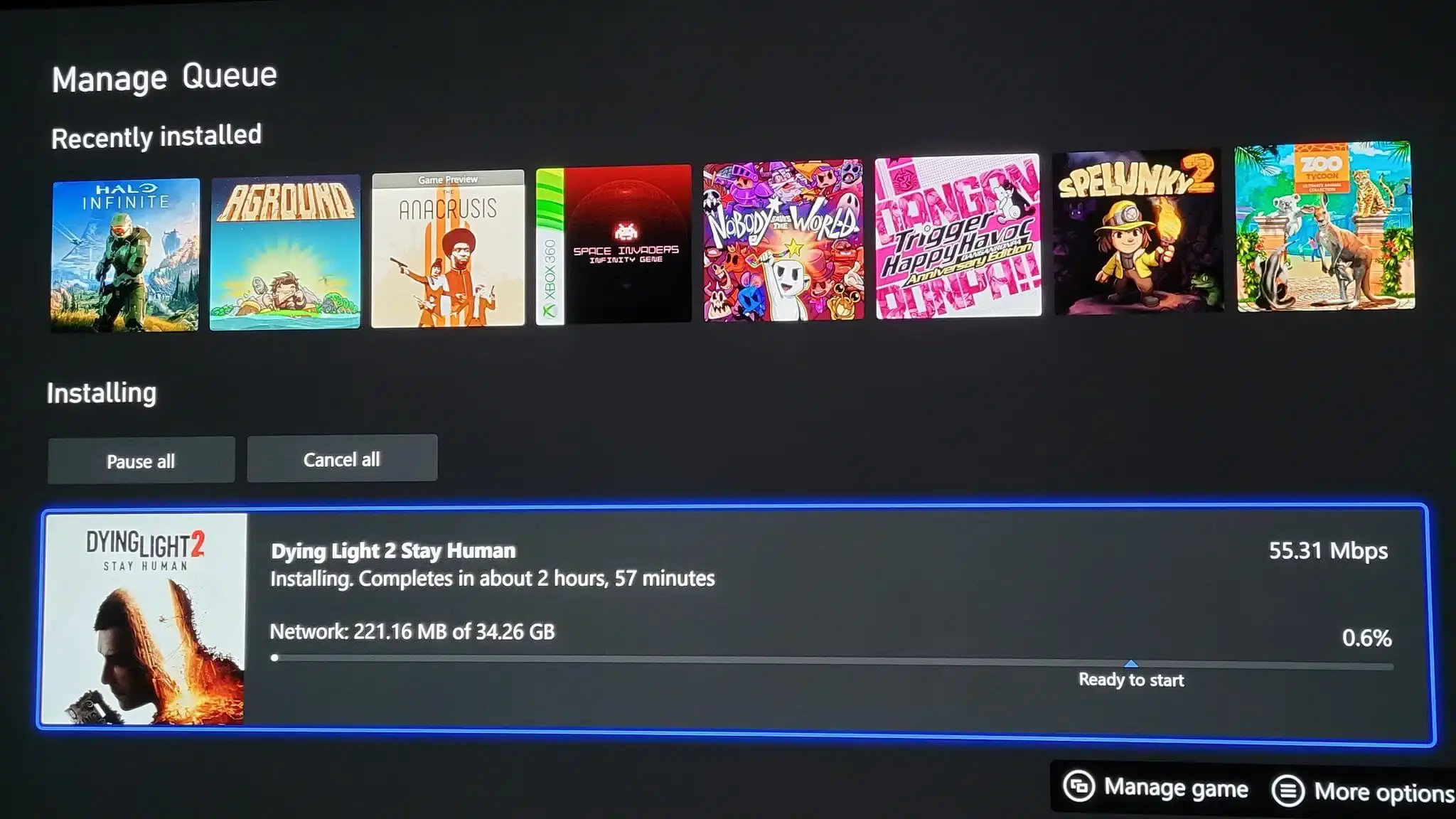 tamaño real de Dying Light 2 en Xbox Series X