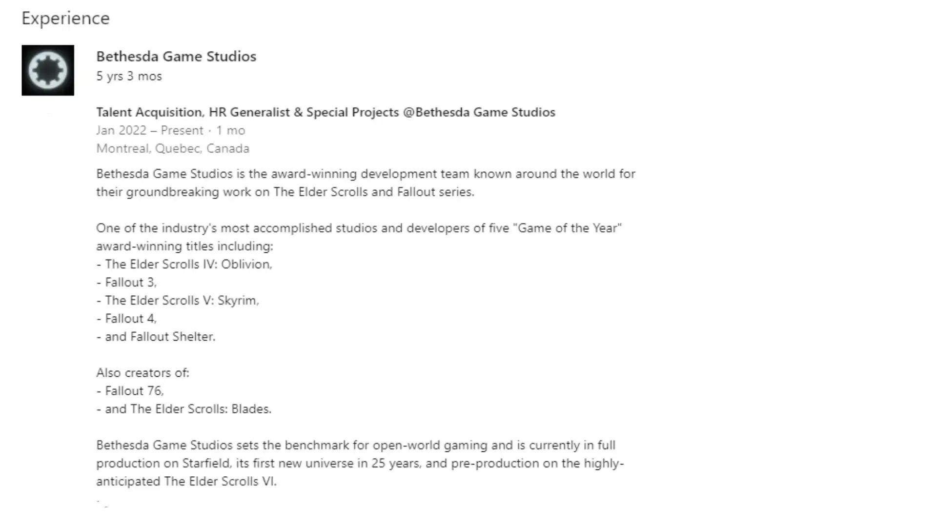 The Elder Scrolls 6 aún no ha entrado en pleno desarrollo