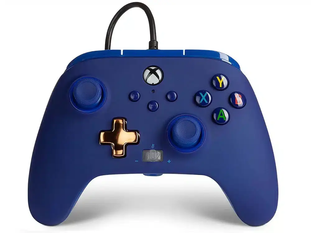 El mando elegante y vistoso para Xbox con funciones Pro: azul eléctrico y detalles dorados por 38 euros 105