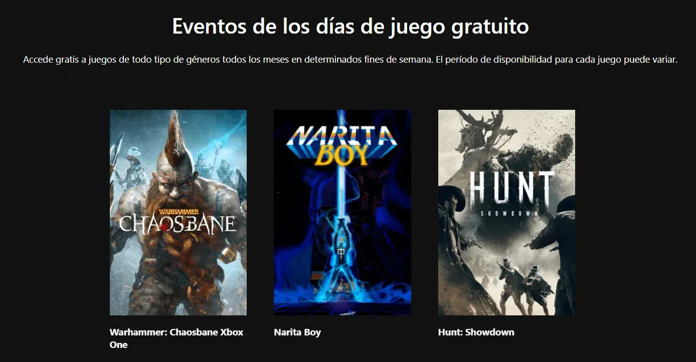 juegos gratis para Xbox por los Free Play Days
