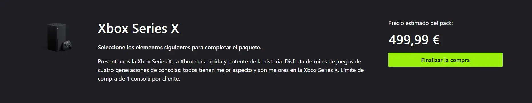 stock de Xbox Series X