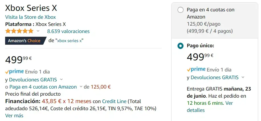 stock de Xbox Series X