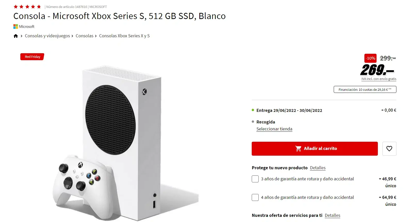 bajonazo de precio de la Xbox Series S