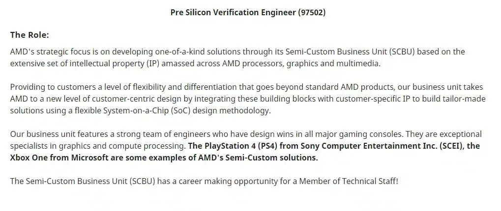 Una oferta de trabajo de AMD lista nuevas versiones de Xbox Series y PlayStation 5