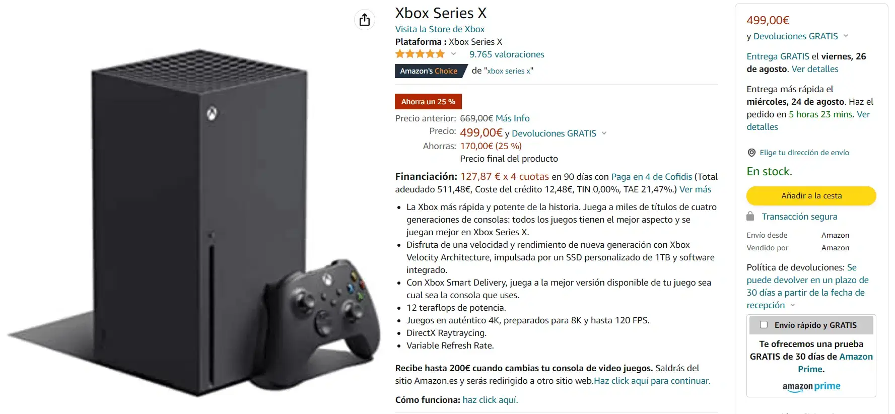 Xbox Series X en Amazon