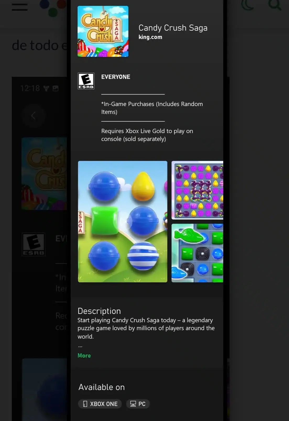 Candy Crush Saga aparece listado para Xbox y PC 140 Candy Crush Saga aparece listado para Xbox