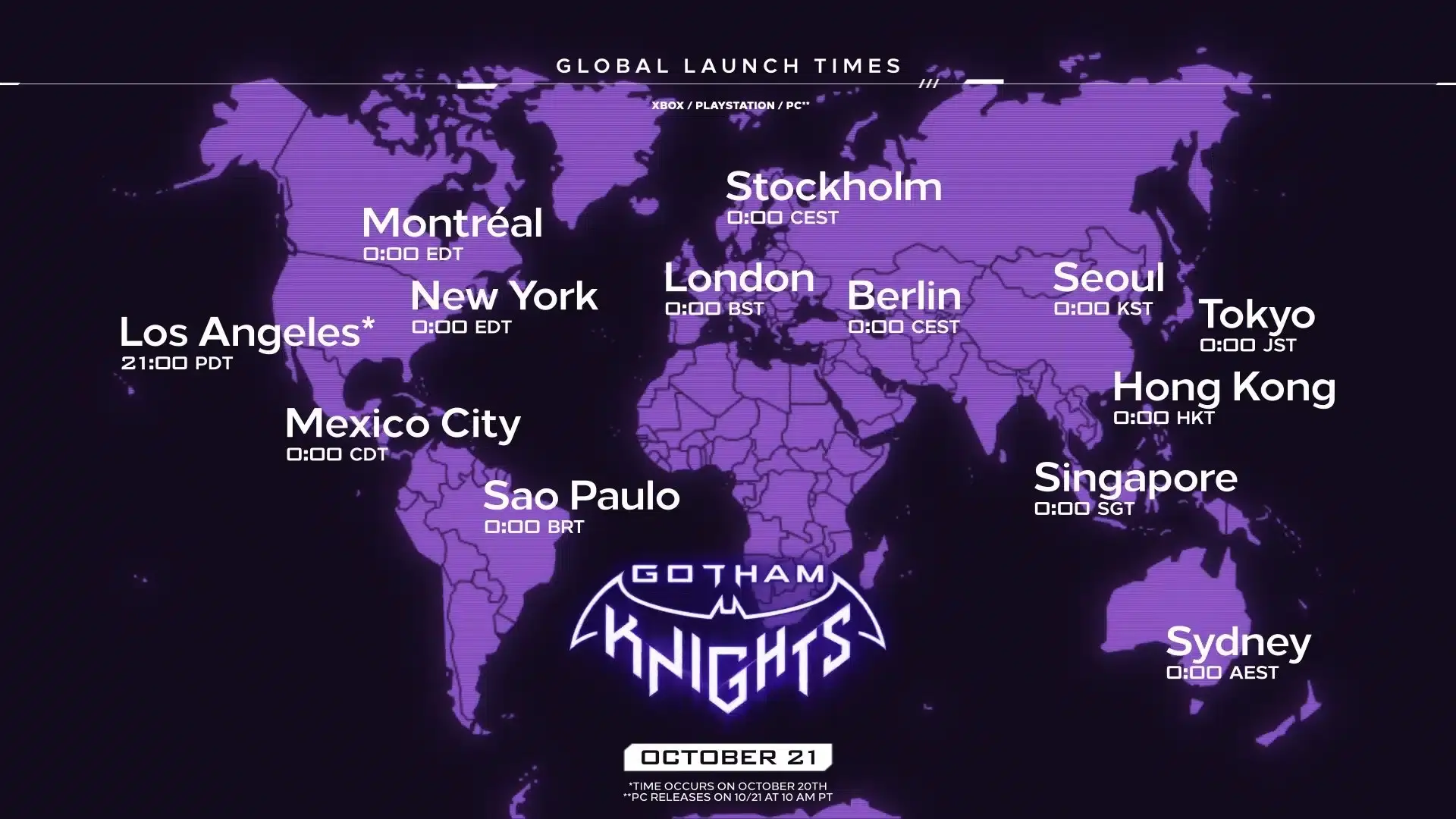 hora estará disponible Gotham Knights