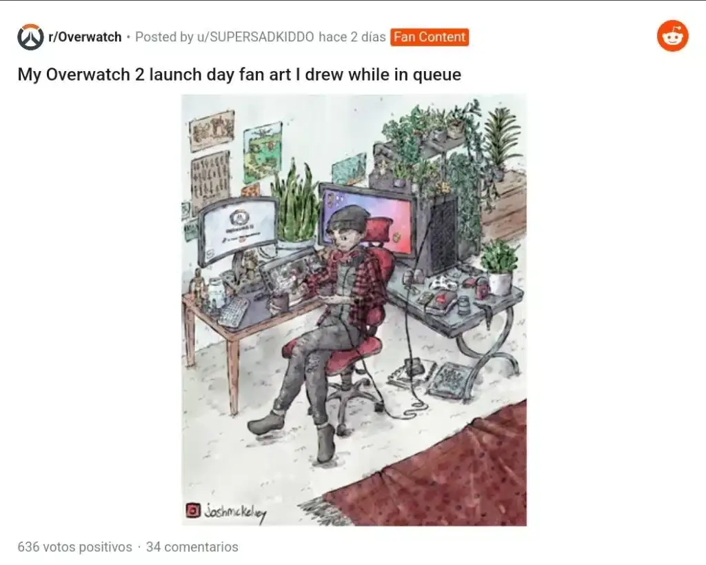 Un fan se inspiró en las interminables colas de Overwatch 2 para crear su obra de arte 140 Un fan se inspiró en las interminables colas de Overwatch 2 para crear su obra de arte