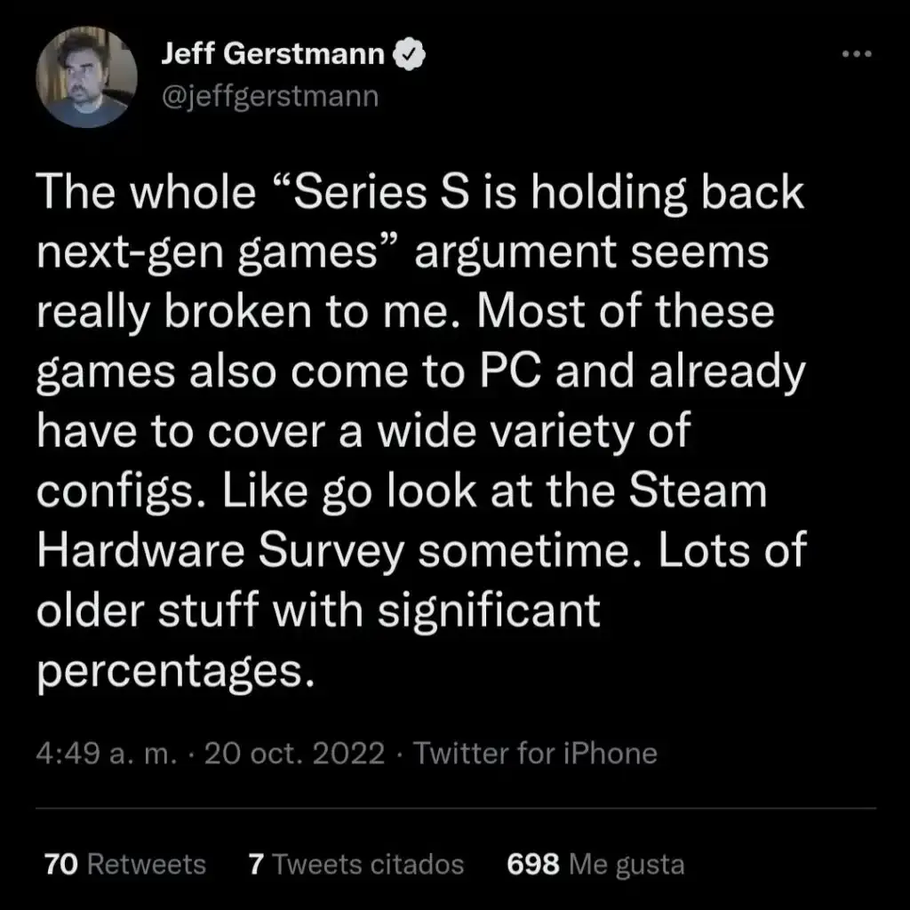 Jeff Gerstmann afirma que hay una campaña de desprestigio contra Xbox Series S 141 Sigue la campaña de desprestigio contra Xbox Series S