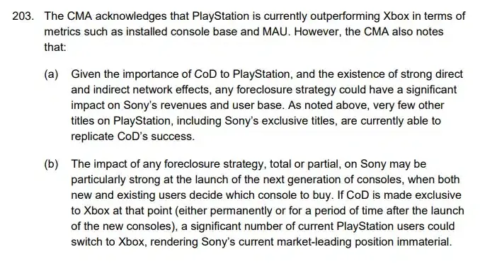El liderazgo de Sony depende de Call of Duty y la CMA explica por qué 104