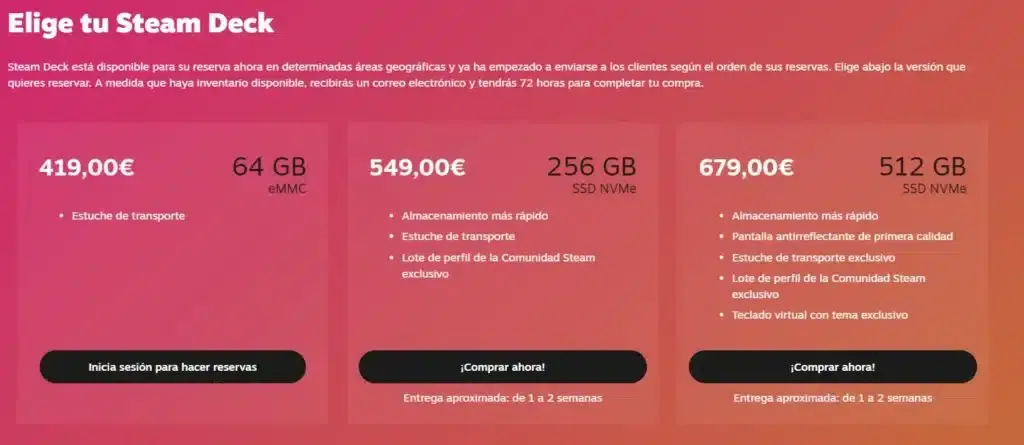 Ya es posible comprar una Steam Deck sin necesidad de reservas ni esperas