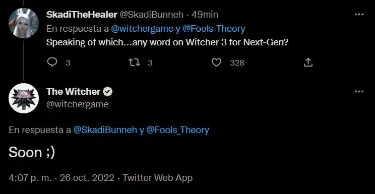 La cuenta de The Witcher confirma que el parche next-gen de The Witcher 3 llega pronto
