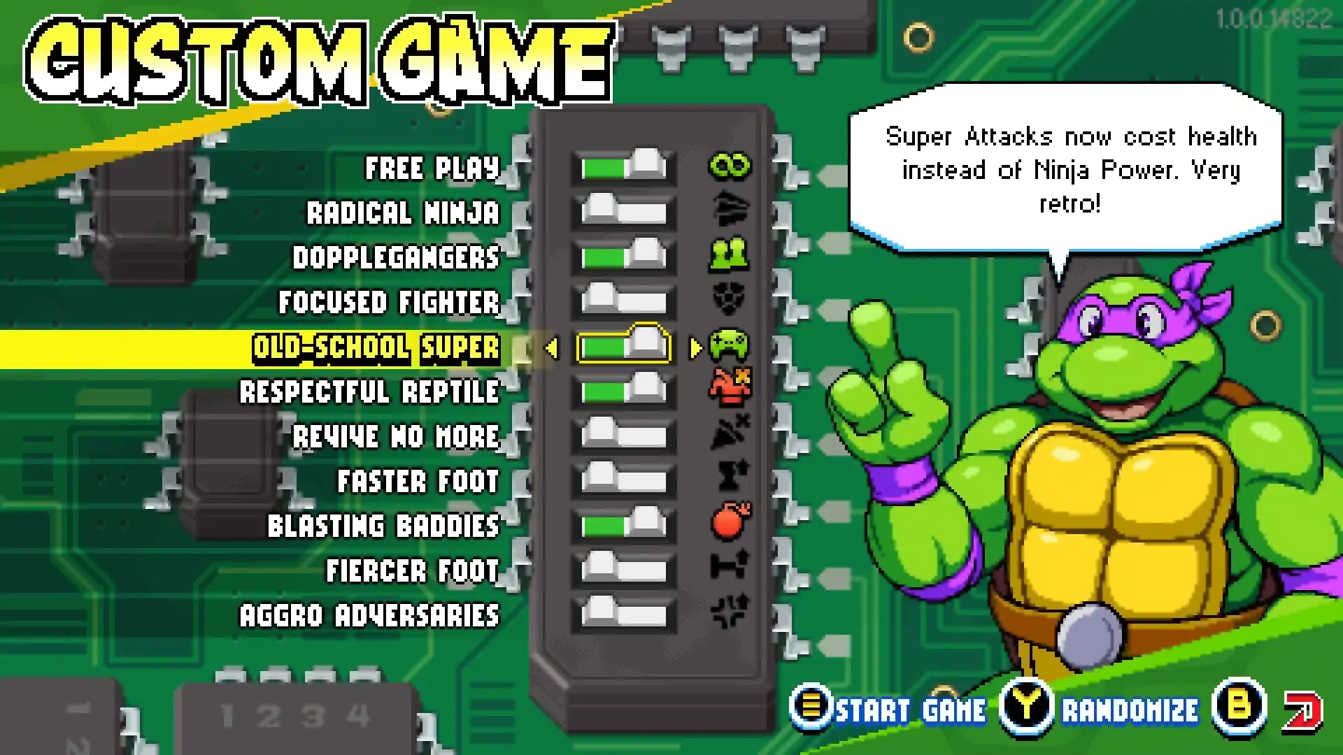 TMNT: Shredder's Revenge recibe el modo arcade personalizado y filtros CRT/VCR 112