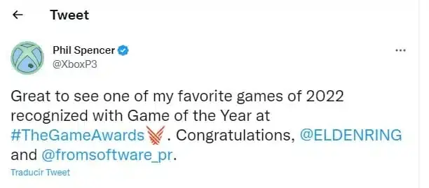 Phil Spencer celebra el GOTY 2022 para Elden Ring, uno de sus "juegos favoritos del año" 104