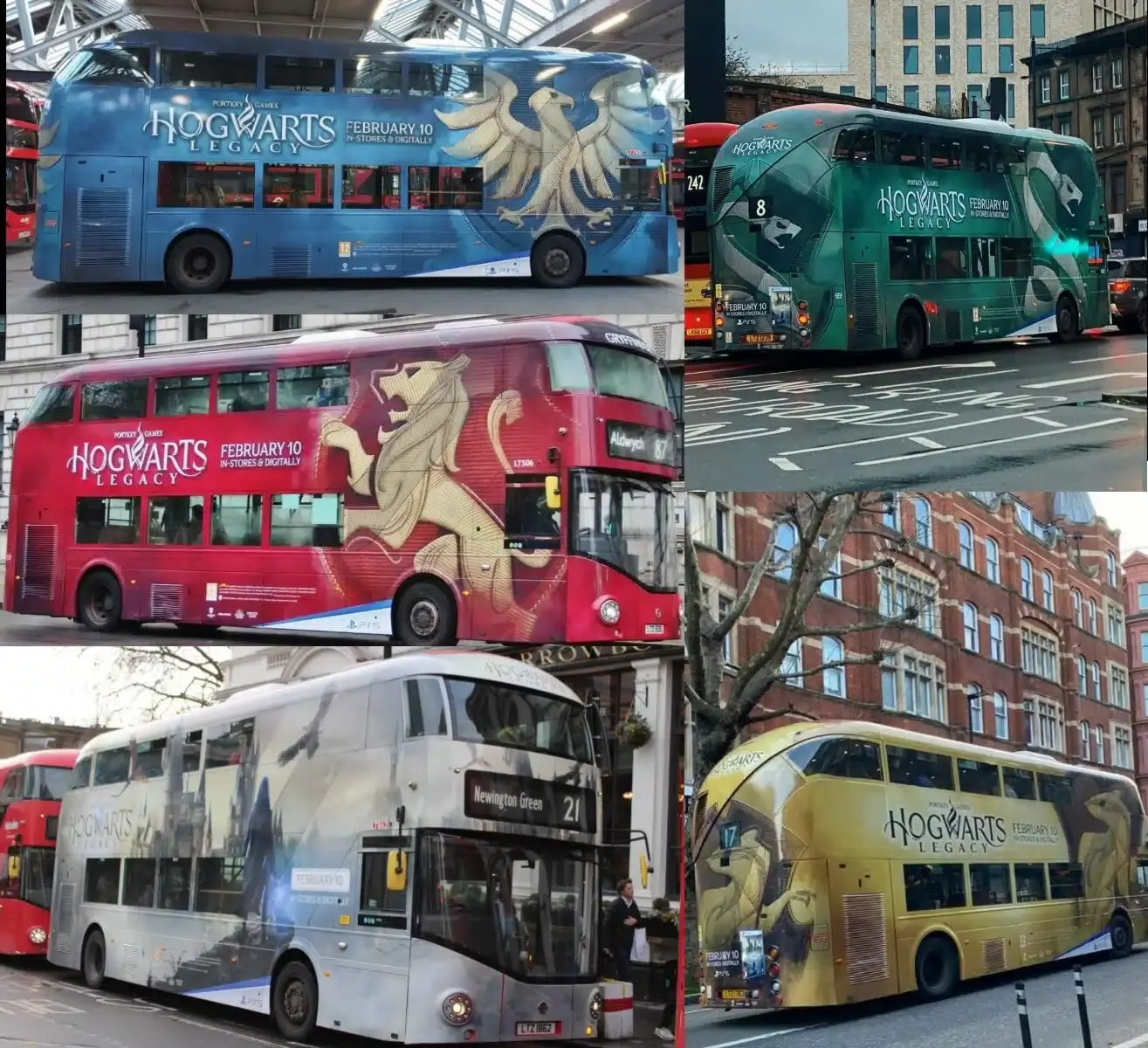 Así son los increíbles autobuses que promocionan Hogwarts Legacy en Londres
