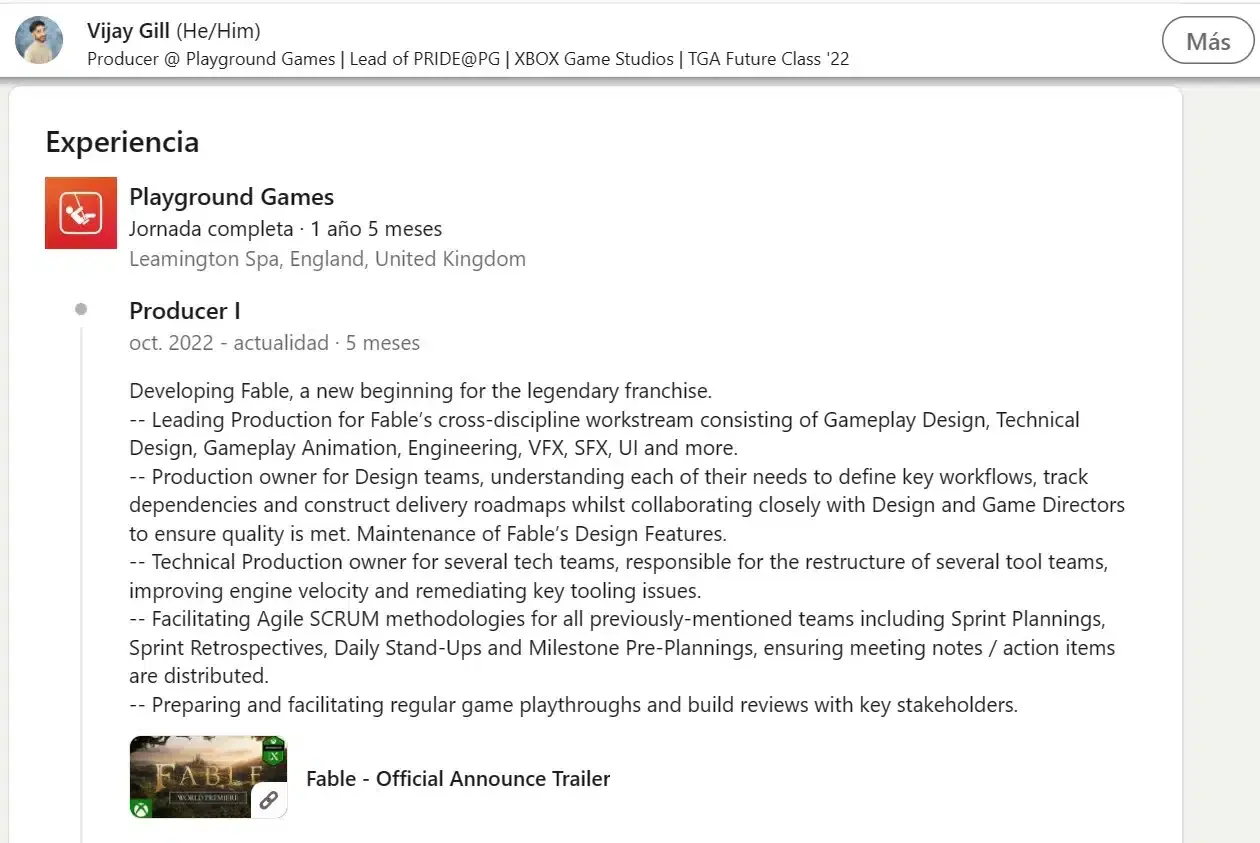 fable ya sería jugable