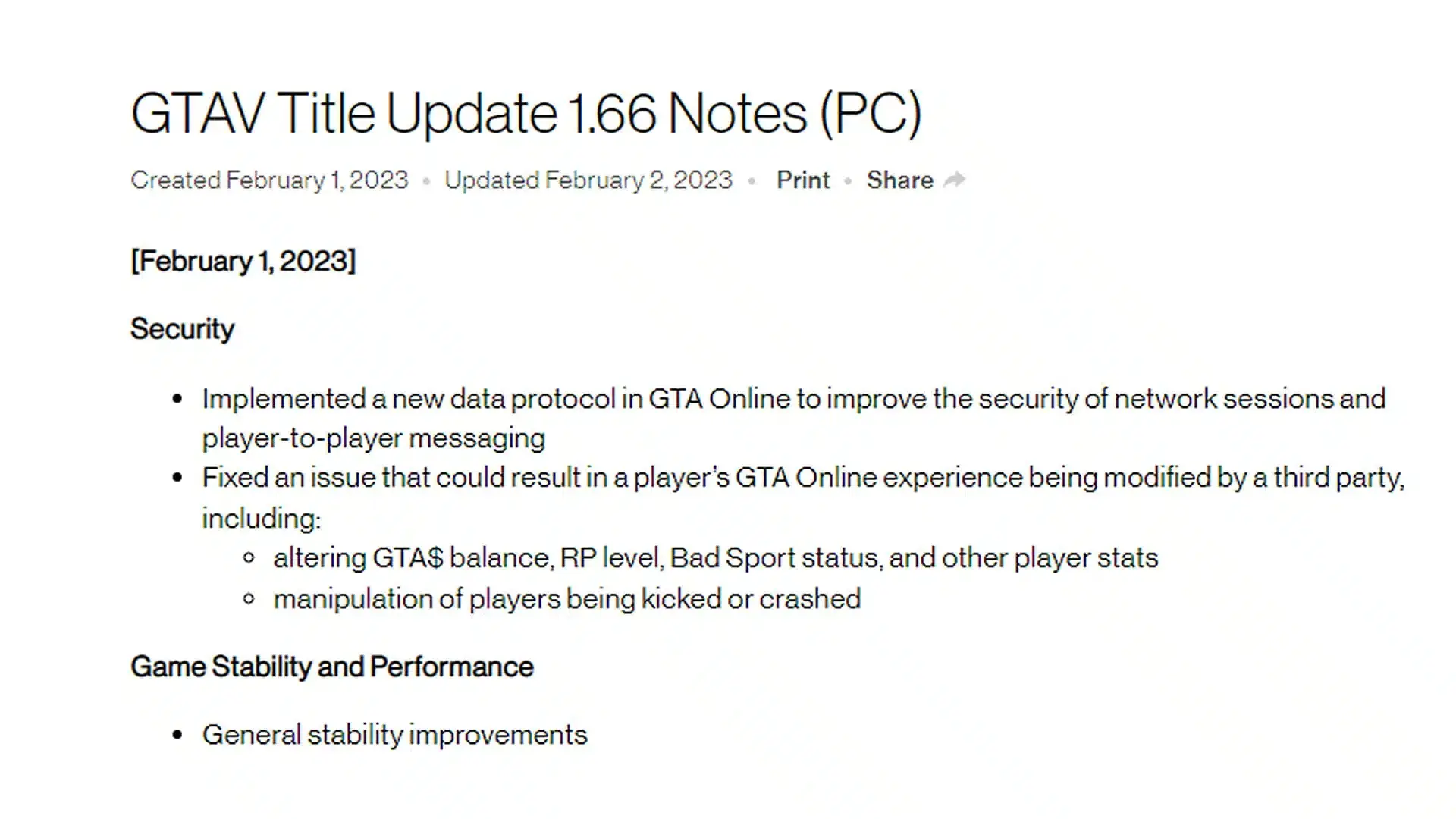Rockstar Games lanza una actualización para corregir el fallo de seguridad de GTA Online PC 140 GTA Online PC ha recibido una actualización para corregir su fallo de seguridad.