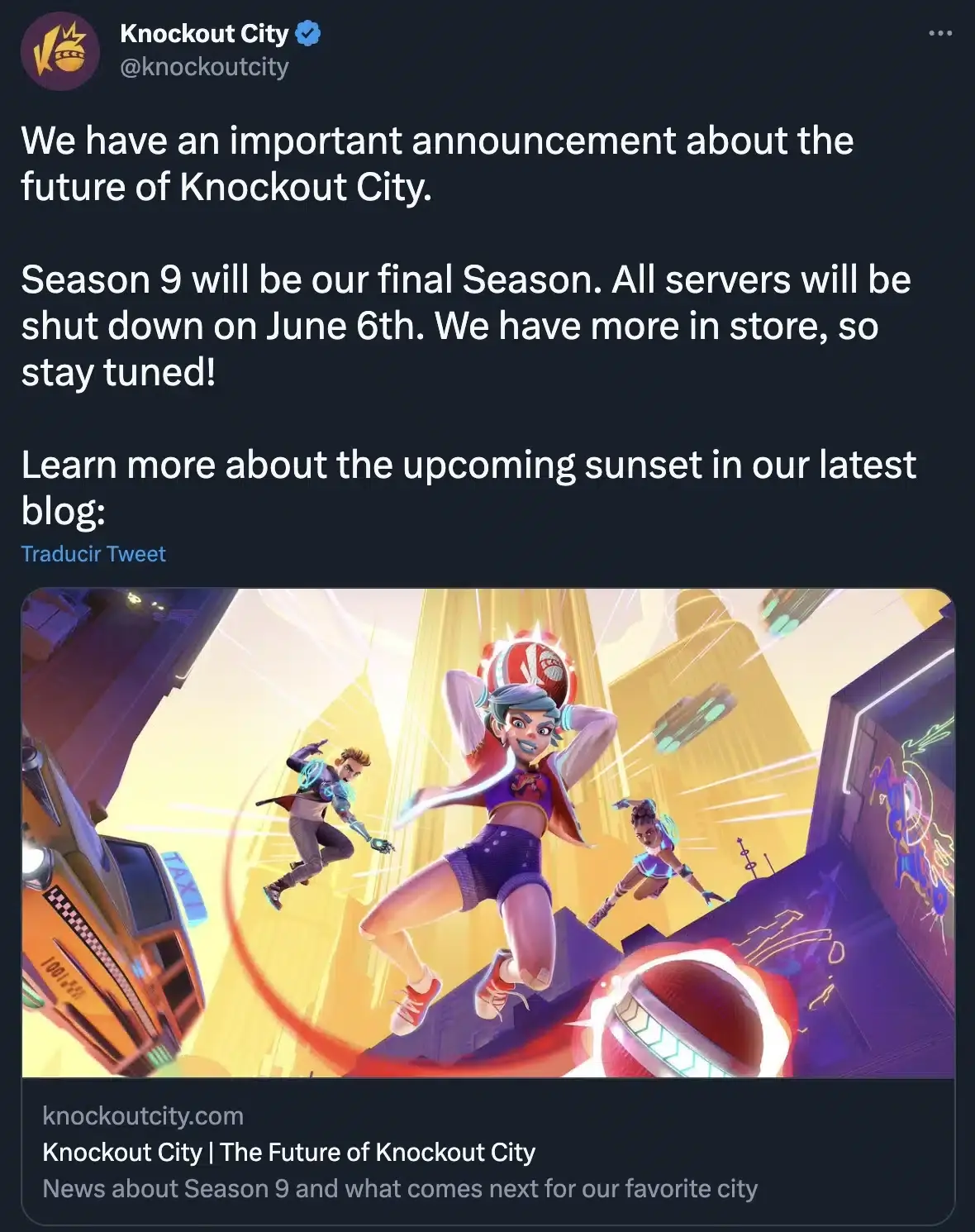 Knockout City anuncia que cerrará sus servidores en junio 109