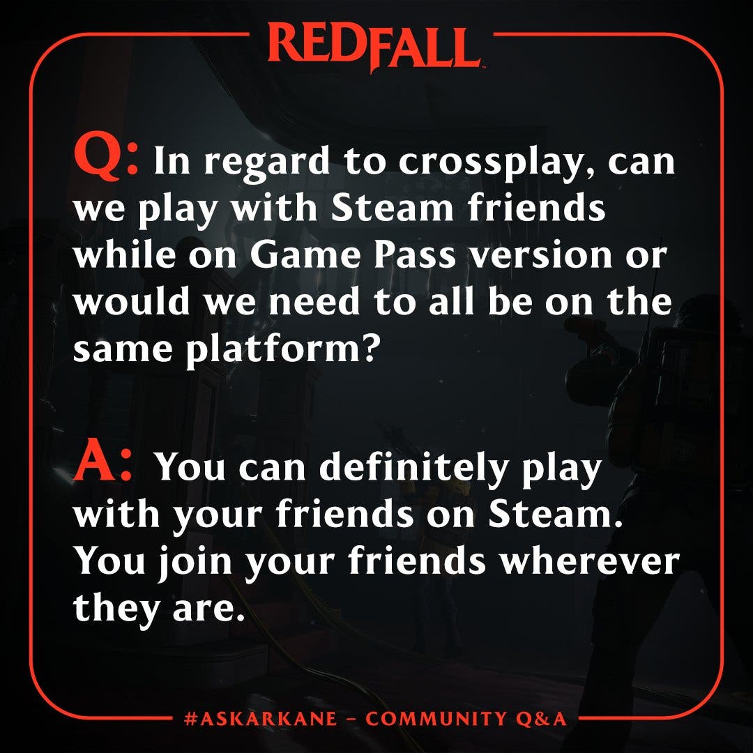 Arkane Studios confirms Redfall's crossplay on these platforms