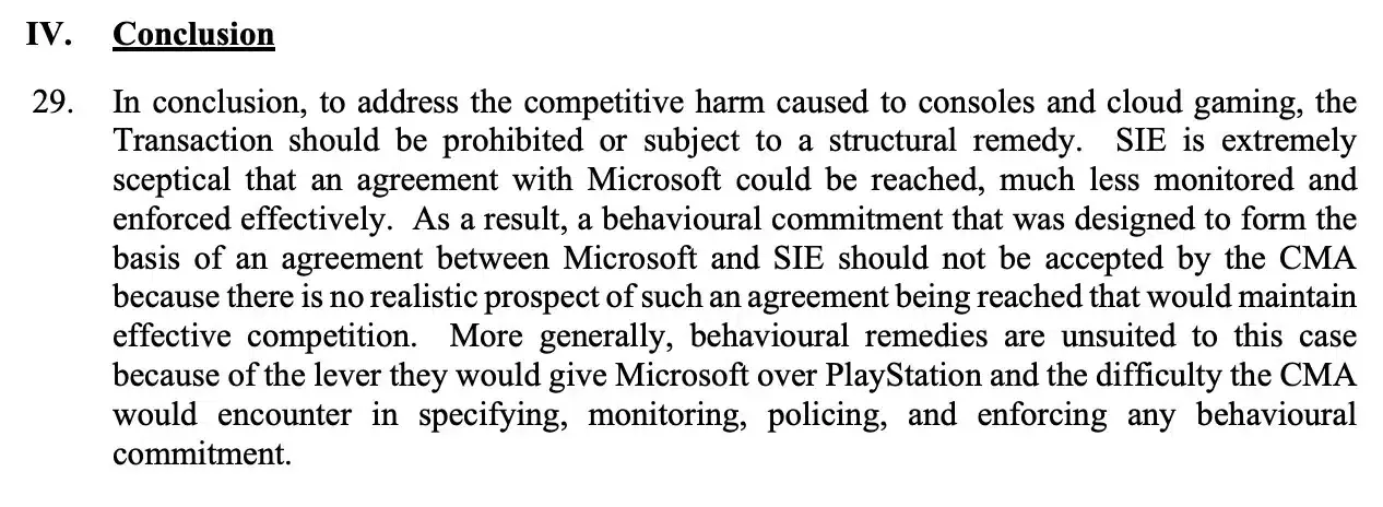 Sony exige a la CMA que no acepte ningún acuerdo entre ella y Microsoft 104