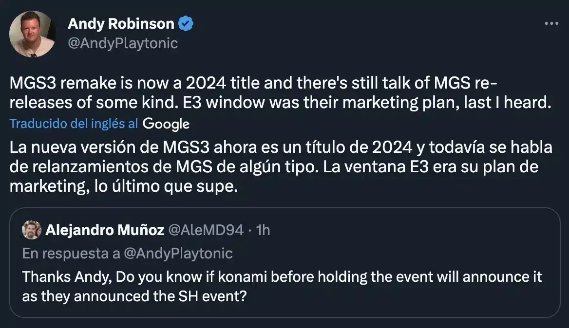 Metal Gear Solid 3 Remake llegará en 2024, según un conocido filtrador 107