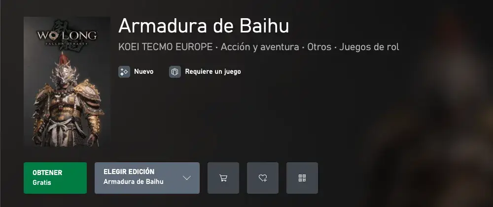Descárgate gratis la armadura de Baihu para Wo Long: Fallen Dynasty 107