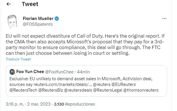 Call of Duty se queda en Activision Blizzard, asume la Comisión Europea 110