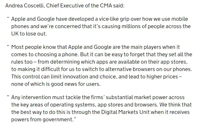 La CMA ya se quejó del duopolio de Apple y Google, pero torpedea que Microsoft entre en el mercado de móviles 102
