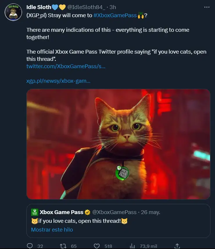 Stray podría llegar muy pronto a Xbox Game Pass