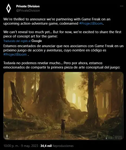 Private Division se asocia con Game Freak para hacer realidad Project Bloom su próximo juego de acción y aventuras