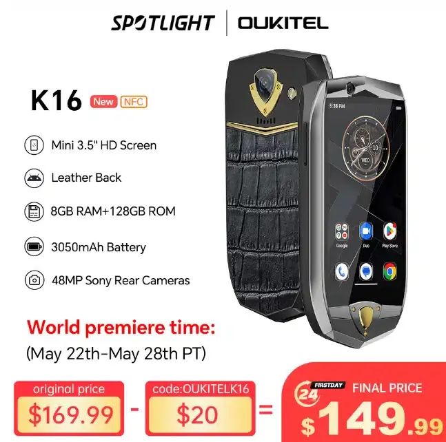 Oukitel K16 Fashion and Business Smartphone: La nueva generación de Smartphone mini empresarial ya ha llegado con esta llamativa oferta