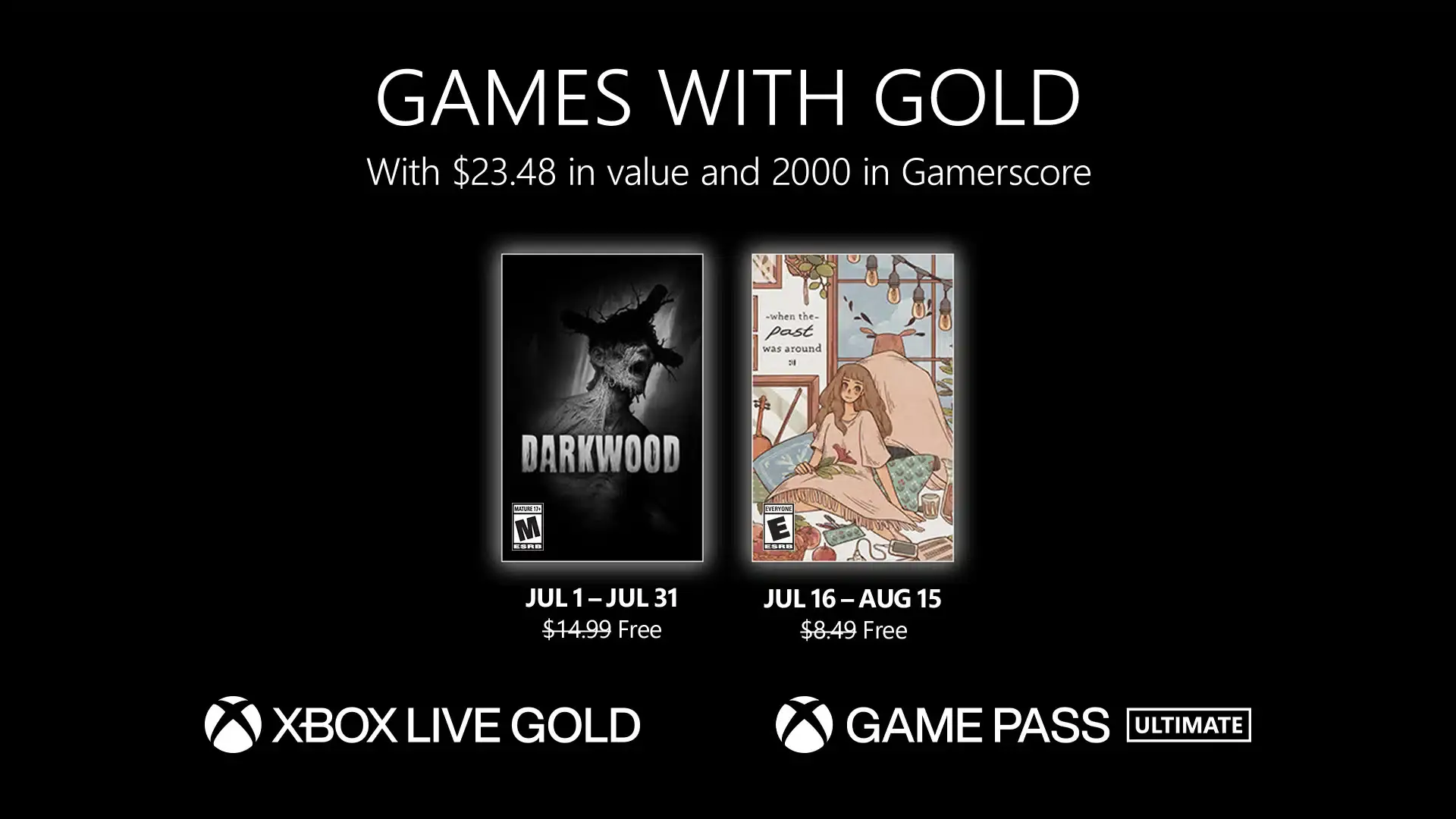Anunciados los nuevos Games with Gold del mes de julio 2023