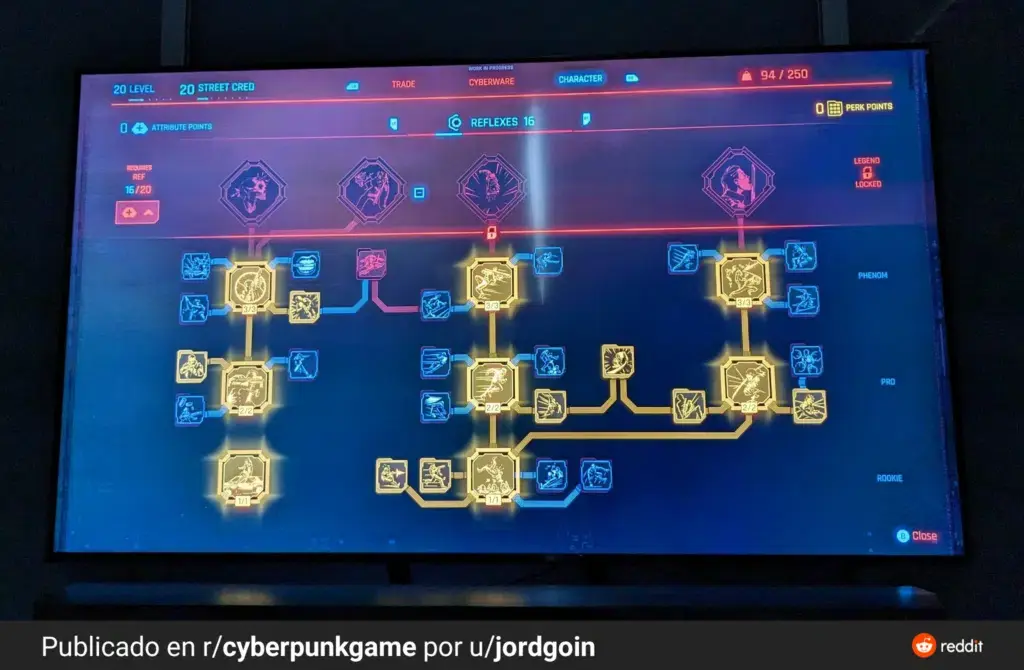 Cyberpunk 2077 revela el nuevo árbol de habilidades rediseñado para Phantom Liberty