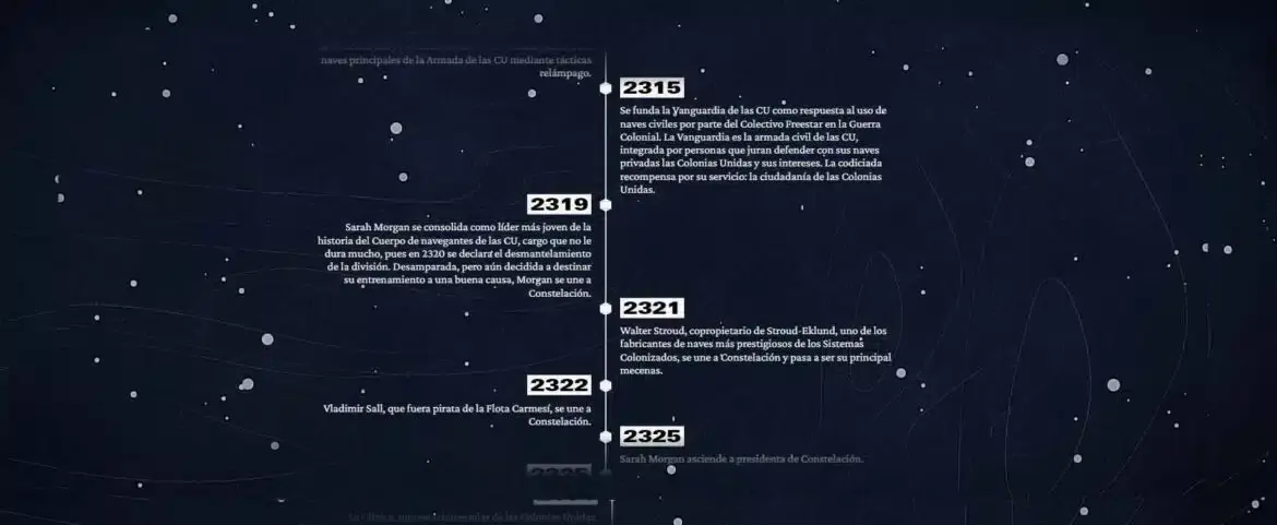 Descubre la historia de la galaxia de Starfield previa al juego, casi 300 años de eventos en una línea temporal 113