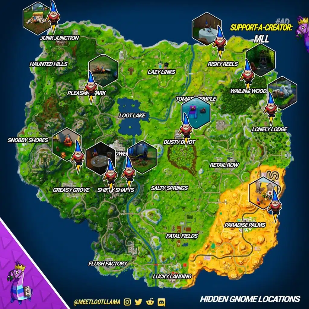 Descubre todas las ubicaciones de los Gnomos Ocultos en la nueva temporada OG de Fortnite 140 Descubre todas las ubicaciones de los Gnomos Ocultos en la nueva temporada OG de Fortnite