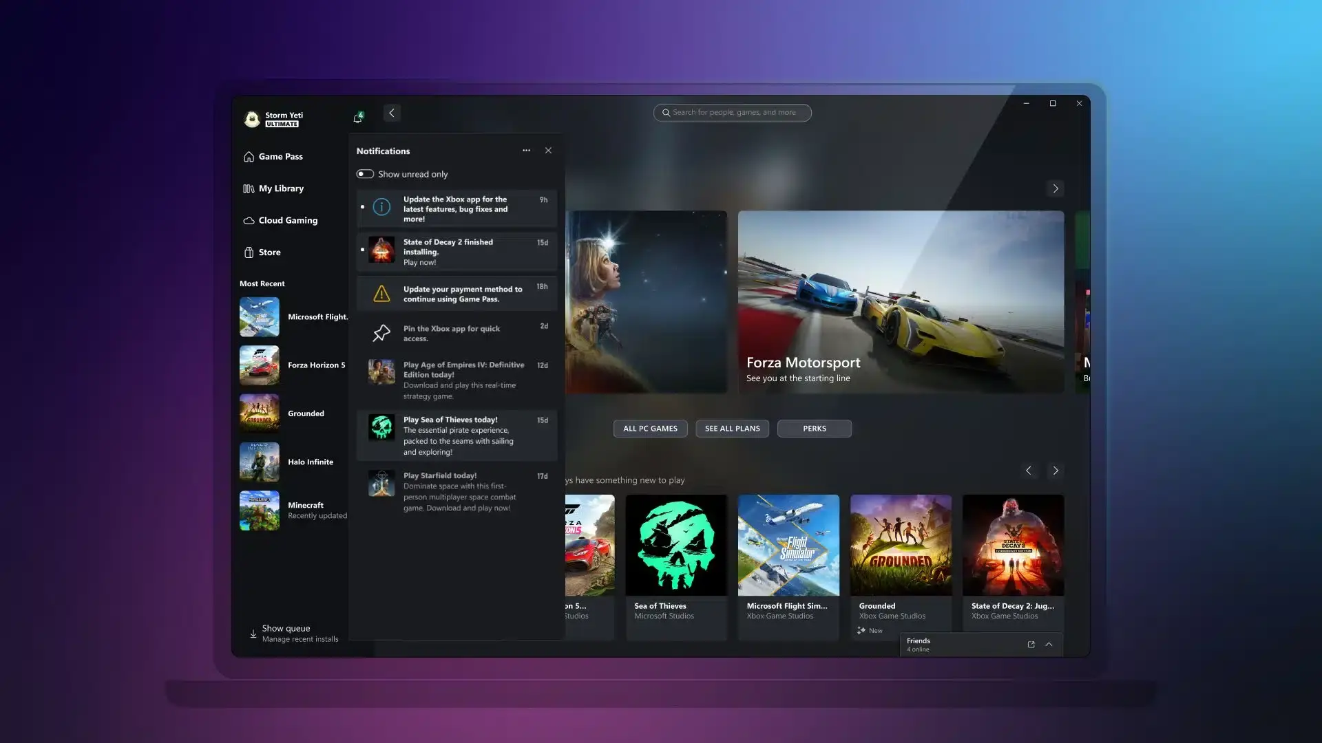 Llega una nueva actualización a la aplicación de Xbox para PC que soluciona una gran cantidad de errores 108