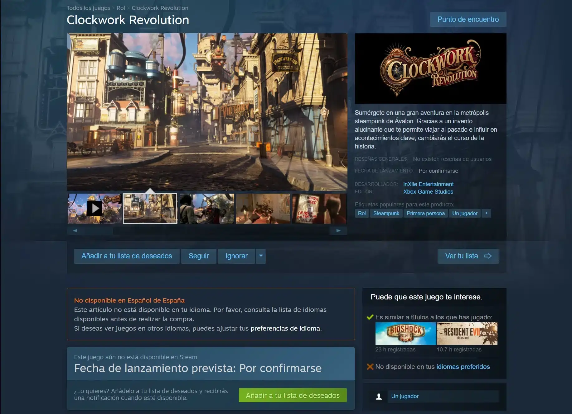 Clockwork revolution Steam