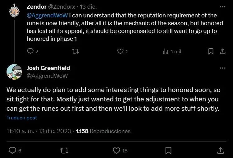 Los jugadores de World of Warcraft Classic podrán reclamar nuevas recompensas por reputación muy pronto