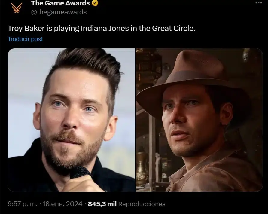 Troy Baker is playing Indiana Jones in the Great Circle.
